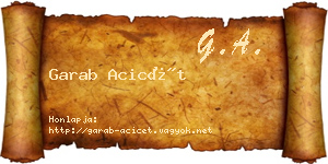 Garab Acicét névjegykártya